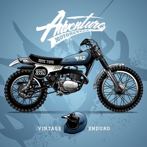 Motocross Logo, Vintage Enduro, Enduro Vintage, Motorcycle Poster, Honda Dirt Bike, Vintage Honda Motorcycles, Ideas Illustration, Honda Scrambler, Moto Scrambler