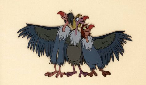 *DIZZY, FLAPS & ZIGGY ~ The Jungle Book, 1967....Production cel of the Vultures from The Jungle Book. Jungle Book Vultures, Jungle Book Cartoon, Cartoon Vulture, Disney References, Disney Sleeve, Book Cartoon, Book Costumes, Batman Tattoo, Cartoon Birds