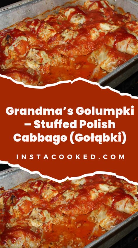 Are you ready to tantalize your taste buds with a delightful Polish classic? Look no further than Golabki, the beloved Grandma's Golumpki - Stuffed Polish Polish Recipes Galumpki, Galumpki Casserole, Galumpkis Polish, Lazy Galumpkis, Golombki Recipe, Golumpki Recipe Polish Cabbage Roll, Golabki Recipe Polish, Glumpkies Recipe, Golumpki Recipe Polish