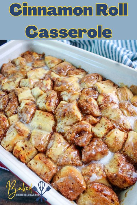 Cinnamon Roll Casserole With Biscuits, Breakfast Sweet Casserole, Cinnamon Roll Casserole With Heavy Cream, Cinnamon Role Casserole, Cinnamon Bun Casserole, Overnight Cinnamon Roll Casserole, Cinnamon Roll Pull Apart Bread, Casserole Dish Recipes, Cinnamon Roll Casserole Recipe