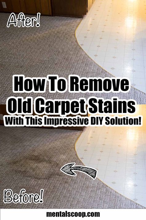 How To Remove Old Carpet Stains With This Impressive DIY Solution! How To Remove Old Carpet Stains, Stain Remover For Set In Stains Carpet, How To Get Tough Stains Out Of Carpet, Clean Old Carpet Stains, Stubborn Carpet Stains, Old Stains Out Of Carpet, Carpet Spot Cleaner Stain Removers, Diy Rug Cleaner Solution, Carpet Stains Remover Diy