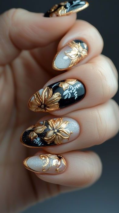 Explore the realm of nail art with these mesmerizing designs for Spring Nail Art 2024! 🌸💅 Embrace the splendor of gold in your springtime manicure. 💖✨ #NailArt #SpringNailArt2024 Hummingbird Nail Art Design, Bird Nails, New Years Nail, Nail Art Gold, Golden Nail Art, New Years Nail Art, Golden Nails, Art 2024, Classic Nails