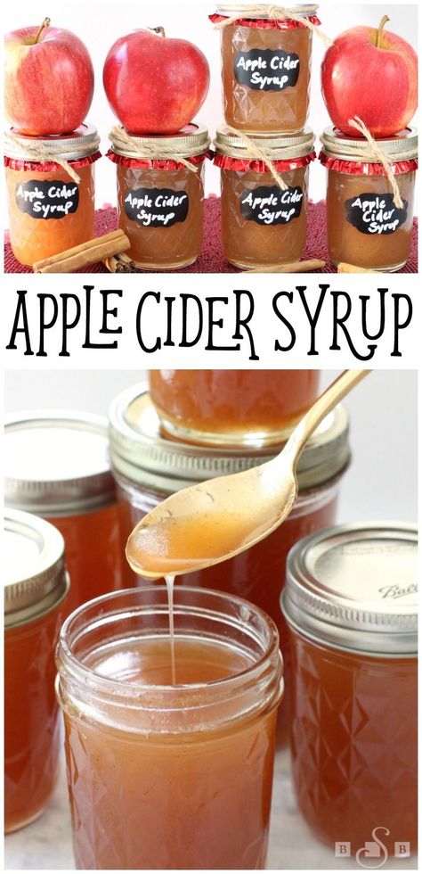 Apple Cider Syrup - simple recipe for homemade Apple Cider Syrup that not only tastes incredible but makes a super cute gift as well! Easy apple recipe from Butter With A Side of Bread #InspiredGathering AD Cider Syrup Recipe, Apple Cider Syrup Recipe, Apple Syrup Recipe, Bonfire Food, Jelly Making, Apple Cider Syrup, Canning Apples, Apple Cider Donuts Baked, Sweet Sauces