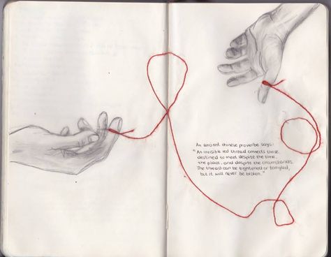 chinese proverb Red Thread Of Fate Aesthetic, Invisible Red Thread, Red String Of Fate, Chinese Proverbs, Red Thread, Red String, Hand Sketch, Ancient Chinese, Journal Inspiration