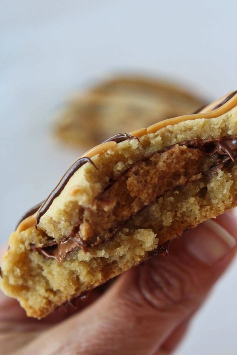 Reese Cup Cookies, Cookie Base Recipe, Reese Cup, Practically Homemade, Cup Cookies, Reese's Peanut Butter Cup, Stuffed Cookies, Peanut Butter Cup Cookies, Reeses Cups