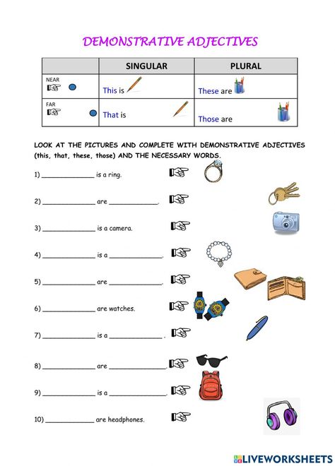 Demonstrative Adjectives, Worksheet Of Adjectives, Adjective Worksheet For Class 2, Demonstrative Adjectives Worksheet, As Adjective As Worksheet, Superlative Adjectives Worksheets, Adjectives Exercises, Explorer 1, Adjectives Activities