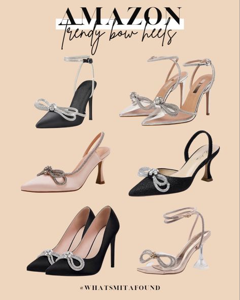 Trendy bow heels Heels On Amazon, Latest Heels Trends 2023, Amazon Heel Finds, Trendy Heels 2024, Elegant High Heels Classy, Dressy Shoes For Women Heels, Elegant Shoes Heels Classy, Elegant Shoes Classy, Trendy Shoes For Women High Heels