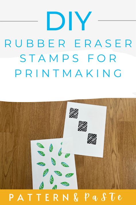 Check out this post to learn about carving eraser stamps DIY and getting started with printmaking basics. This post will also go over all of the beginner printmaking supplies you need to get started. Diy Rubber Stamp How To Make, Printmaking Supplies, Eraser Stamp, Arts And Crafts For Adults, Storing Craft Supplies, Stamp Blocks, Diy Cans, Diy Stamp, Adult Crafts