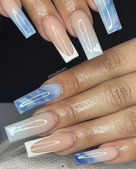 Pretty blue nails, different designs Plavi Nokti, Pretty Blue Nails, Blue Nails, Nail Design, Gel Nails, Acrylic Nails, Makeup Looks, Nail Designs, Nails