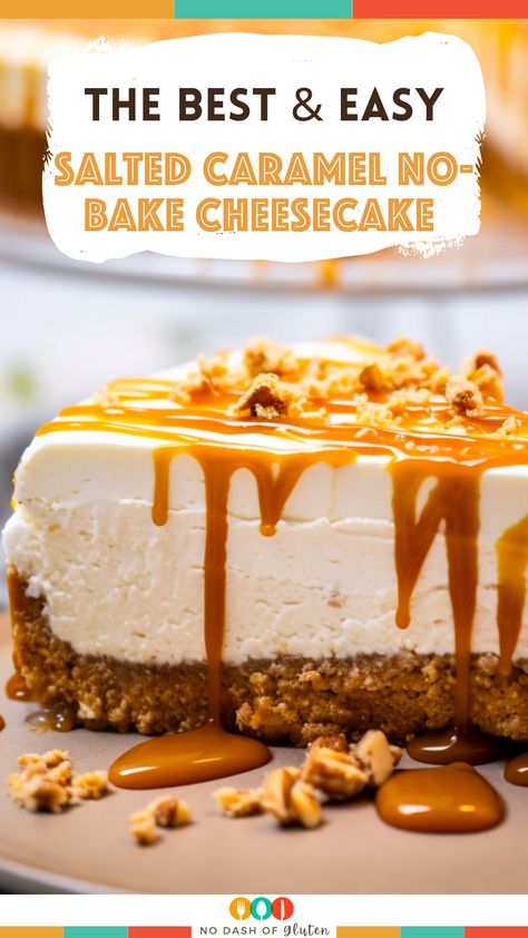 Indulge in the perfect layer of decadence with this No-Bake Salted Caramel Cheesecake! A heavenly combination of buttery graham crust, rich caramel, and creamy cheesecake awaits. No oven required, just pure delight in every slice. Perfect for any occasion or when you crave a sweet, salty, and utterly indulgent treat. Ready to impress without the stress? Pin this recipe now for an effortless dessert that's sure to be a hit! No Bake Cheesecake Recipe, Caramel Cheesecake Recipes, Cheesecake Caramel, Dessert Light, Salted Caramel Cheesecake, Baked Cheesecake Recipe, Cheese Box, Buttery Biscuits, Caramel Cheesecake