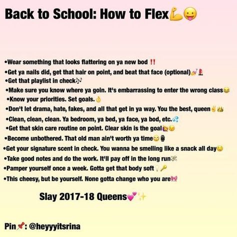 Pin: @heyyyitsrina shared by carmel on We Heart It Popular In School, School Preparation, School Goals, High School Survival, High School Hacks, High School Advice, Make School, Baddie Tips, School Survival