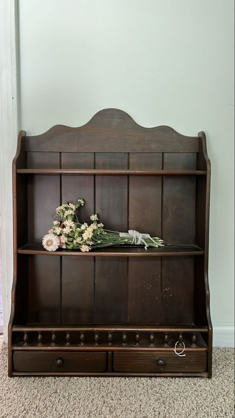 Vintage Wood Shelves, Antique Kitchen Wall Shelf, Antique Wood Shelf, Apothecary Shelf, Antique Wall Shelf, Bintage Fancy Wood Floating Shelf, Vintage Wall Shelf, Dark Wood Shelves, Antique Shelf