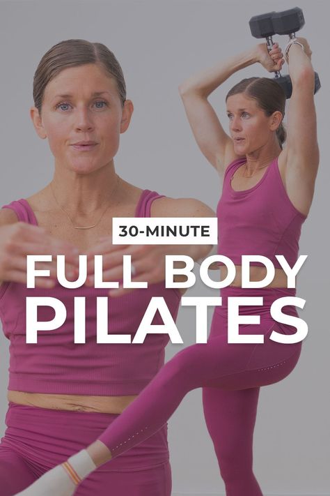 Challenge your total body strength, core stability and mobility with this full body power pilates at home. You don't need expensive reformer pilates classes to see achieve your fitness goals at home. This fusion-style workout combines core-strengthening pilates sequences with high-rep strength training to target every muscle in the body in just 30 minutes. 30 Ab Challenge, Pilates Barre Workout, Full Body Pilates Workout, Nourish Move Love, Pilates Benefits, Pilates Classes, Pilates At Home, Reformer Pilates, Ab Challenge