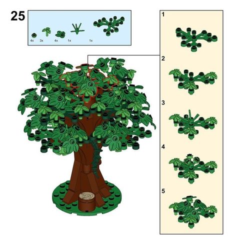 Lego Tree Ideas, Lego Garden, Lego Trees, Lego Landscape, Lego Plants, Lego Dnd, Lego Tree, Tree Model, Lego Sculptures