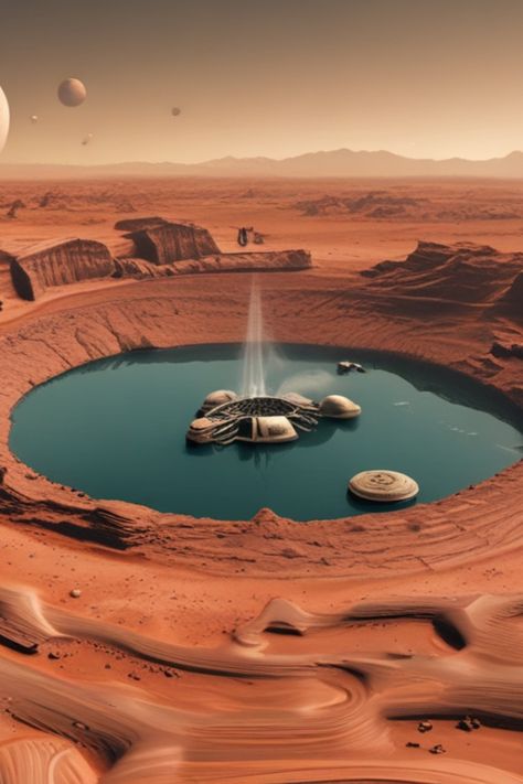 Oneday, we will build a dam on the Martian surface. This future is already closer than ever. Water On Mars, The Martian, Mars, Building, Water