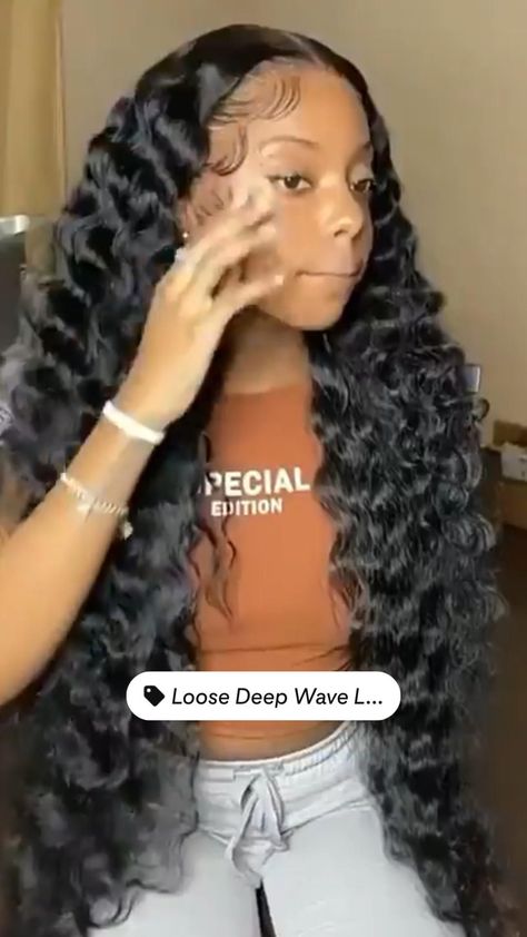 Braid Out Natural Hair, Loose Deep Wave Wig, Pinterest Baby, Deep Wave Wig, Loose Deep Wave, Wave Wig, Girls Hairstyles Braids, Hair Laid, French Barrette