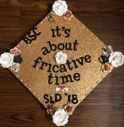 #slp #slptobe #speechtherapy #speechlanguagepathology #mastersdegree #bachelorsdegree #graduationcap #gradcap #cap #graduationcapideas Slp Party Ideas, Slp Cap Decoration, Grad Cap Ideas Speech Pathology, Slpa Graduation Cap, Slp Graduation Party, Speech Graduation Cap, Slp Masters Graduation Cap, Graduation Cap Designs Speech Pathology, Speech Therapy Graduation Cap