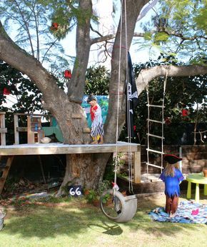 We are building our tree house this summer around palm trees, can't wait! Tree Fort, Tree House Diy, Tree House Kids, Outdoor Play Areas, Cool Tree Houses, Kids Outdoor Play, Tree House Designs, Diy Tree, Natural Playground