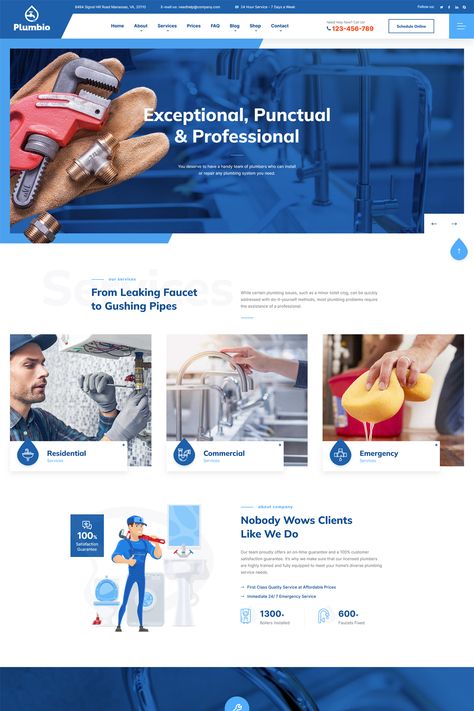 Plumbing Website Design Inspiration, Cleaning Company Website Design, Hvac Website Design, Plumbing Website Design, Plumber Website, Cleaning Website Design, Corporate Website Design, Plumbing Companies, Cold Email