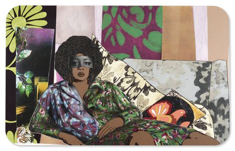 Afro Goddess, Mickalene Thomas, The Broad Museum, Barnes Foundation, Hayward Gallery, Female Portraits, Museum Exhibition, Wood Panel, Popular Culture