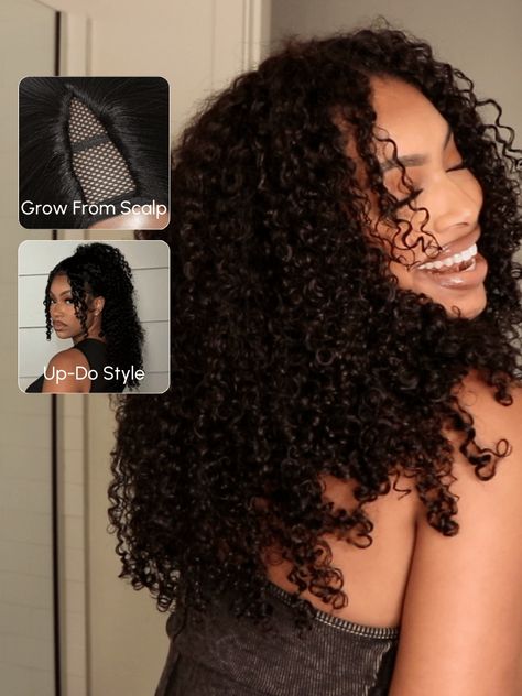 Curly Glueless Wig, Wet And Wavy Hair, Unice Hair, Part Wigs, U Part Wig, U Part, Glueless Wig, Ombre Wigs, Colored Wigs