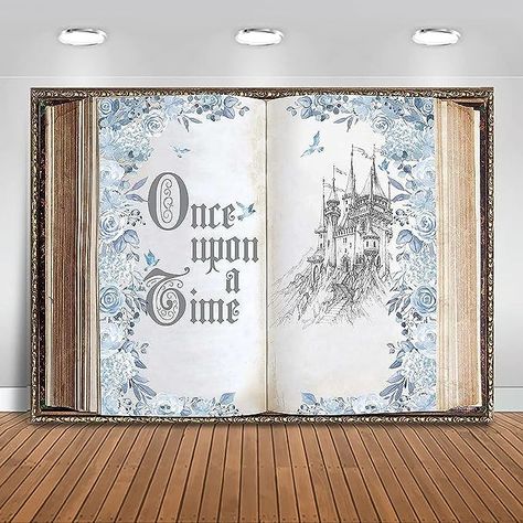 Book Backdrop Diy, Once Upon A Time Backdrop, Book Backdrop, Wedding Photo Background, Book Themed Party, Ancient Castle, Castle Backdrop, Glitter Backdrop, Princess Birthday Party Decorations