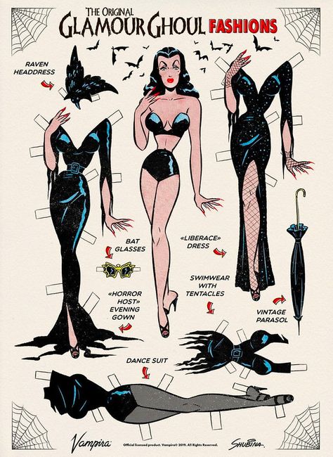 Midcentury Cartoon, Glamour Ghoul, Arte Pin Up, Horror Vintage, 11x17 Poster, Vintage Paper Dolls, Vintage Horror, Halloween 2020, Pin Up Art