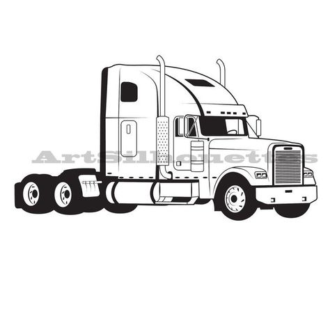 Truck Tattoo, Freightliner Trucks, Svg Bundles, Detroit Diesel, Trucking Life, Truck Coloring Pages, Truck Decals, Sleeve Ideas, Cars Coloring Pages