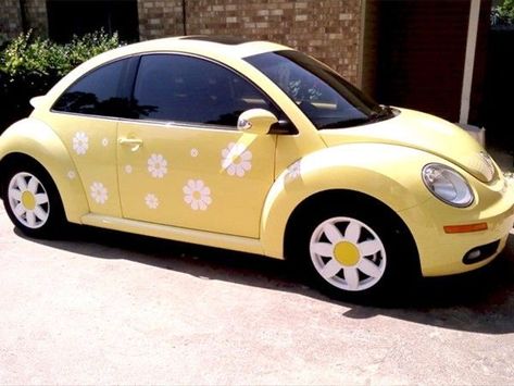 Daisy Decals, Hippie Car, Motos Vintage, Bug Car, Retro Auto, Car Deco, Beetle Car, Beetle Convertible, Girly Car