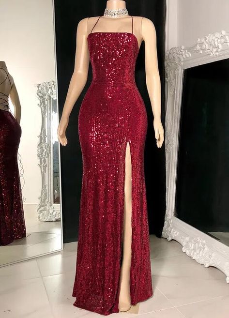 Red Prom Dress Sparkly, Glam Prom Dresses, Sparkly Red Dress, Red Glitter Dress, Matric Dance Dresses, Shein Summer, Sparkle Prom Dress, Red Prom Dresses, Prom Dresses Simple