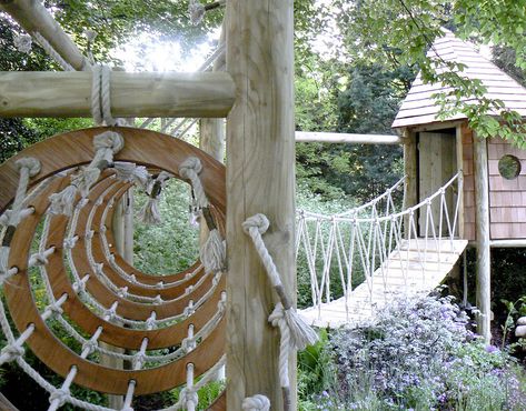 Chelsea Flower Show 2008 | Ronnie23 | Flickr Rope Bridge, Outdoor Play Spaces, Outdoor Play Areas, Hardscape Design, Kids Outdoor Play, Tower Garden, Natural Playground, Garden Area, Jungle Gym