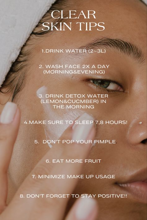 Want clear skin? Follow these tips to get closer to having clear skin! Clear Skin Routine, Clear Skin Naturally, Good Skin Tips, Clear Skin Tips, Clearer Skin, Skin Routine, Face Skin Care, Skin Tips, Flawless Skin