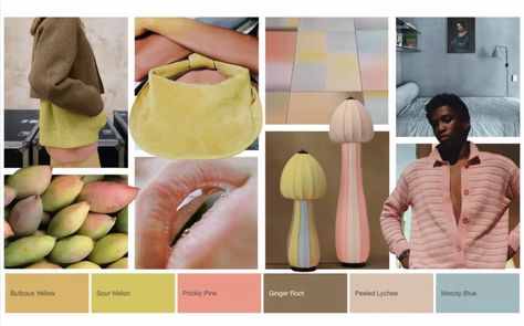 The trend forecasting firm released its projections for SS 2026 fashion, including muted tones and bright hues from Moody Blue to Sour Citrus. Pantone Trends, Pink Ginger, Cmf Design, Color Forecasting, Fashion Trend Forecast, Fashion Snoops, Mood Colors, Color Trends Fashion, Moody Blues