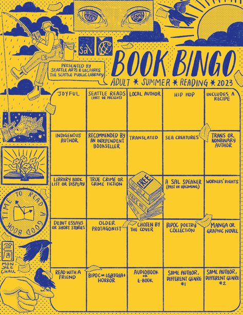 2023 Book Bingo Reading Suggestions | The Seattle Public Library Seattle Art, Summer Books, Upcoming Books, Kids' Book, Library Books, Summer Reading, Public Library, Bingo, Short Stories