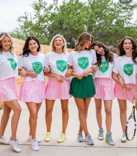 Perfect Match Pickleball Bachelorette Theme, Bachelorette Golf Theme Outfits, Tennis Themed Bachelorette Party, Country Club Theme Outfit, Golf Theme Party Outfit, Tennis Bachelorette Party, Mom Prom, Pickleball Party, Wimbledon Party