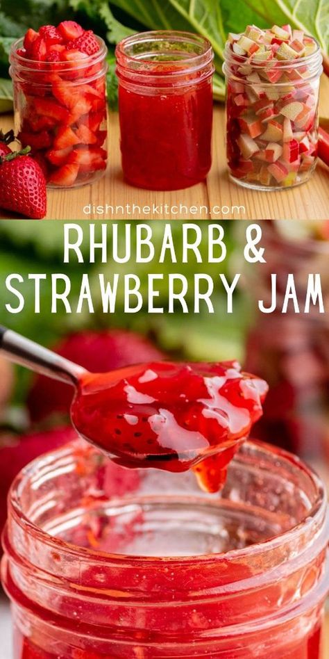 Capture the delicious Spring flavour combination of tart rhubarb and sweet ripe strawberries in a small batch of home made jam. Small batch preserving is easier than you think! Strawberry Rhubarb Jam Small Batch, Best Strawberry Rhubarb Jam, Strawberry Rhubarb Jelly Recipes, Strawberry And Rhubarb Jam, Rhubarb And Strawberry Jam, Easy Strawberry Rhubarb Jam, Rhubarb Strawberry Jam, Strawberry Rhubarb Jam Recipe, Witches Hut