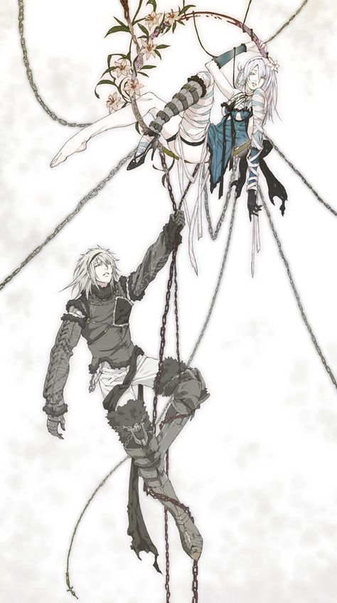 NieR - Kaine and Nier Nier Kaine Art, Nier And Kaine, Nier Automata Concept Art, Kaine Nier Replicant, Nier Kaine, Nier Gestalt, Kaine Nier, Nier Characters, Nier Replicant