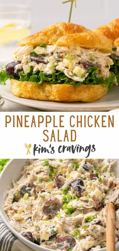 Pineapple Chicken Salad Sandwiches, Chicken Salad With Pineapple And Grapes, Chicken Salad Recipe Pineapple, Pineapple Pecan Chicken Salad, Chicken Salad With Pineapple Recipe, Tropical Chicken Salad Recipe, Chicken Salad With Pineapple And Pecans, Chicken Salad Recipe With Grapes And Pineapple, Tropical Chicken Salad