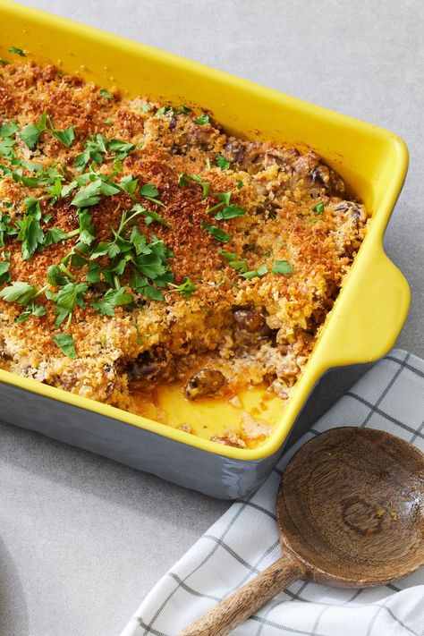 Stuffed Mushroom Casserole Stuffed Mushroom Casserole, Favorite Party Appetizers, Mushroom Casserole, 5 Ingredient Dinners, Hot Cheese, Stuffed Mushroom, Hot Italian Sausage, How To Cook Sausage, Sheet Pan Dinners