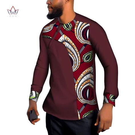 African Men Clothes Cotton Dashiki Men Long Sleeve Shirt Top Shirts Bazin Riche Men Shirt Traditional African Men Shirt Wyn1292 - Africa Clothing - AliExpress African Men Fashion Shirts Mens Tops, African Shirts For Men Ankara, African Men Fashion Shirts, African Print Shirts For Men, Men Long Sleeve Shirt, African Print Shirt, T Shirt Sewing Pattern, Stylish Shirts Men, African Print Tops