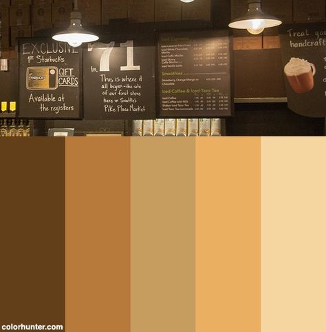 Starbucks Color Scheme Starbucks Color Palette, Restaurant Color Scheme, Starbucks Moodboard, Cafe Color Palette, Starbucks Interior, Starbucks Design, Hotel Ads, Blue Gray Paint, Color Palette Challenge