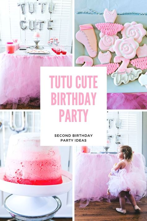 Tutu Cute Birthday Party - 2nd Birthday Party Ideas • COVET by tricia Tutu Birthday Theme, Two Tu Birthday Party, Tu Two Cute Birthday Party, 2 Year Winter Birthday Party, Tutu Theme Birthday Party, Tu Two Birthday Party, Tutu 2nd Birthday Party Ideas, Two Two Birthday Party, Tutu Party Ideas