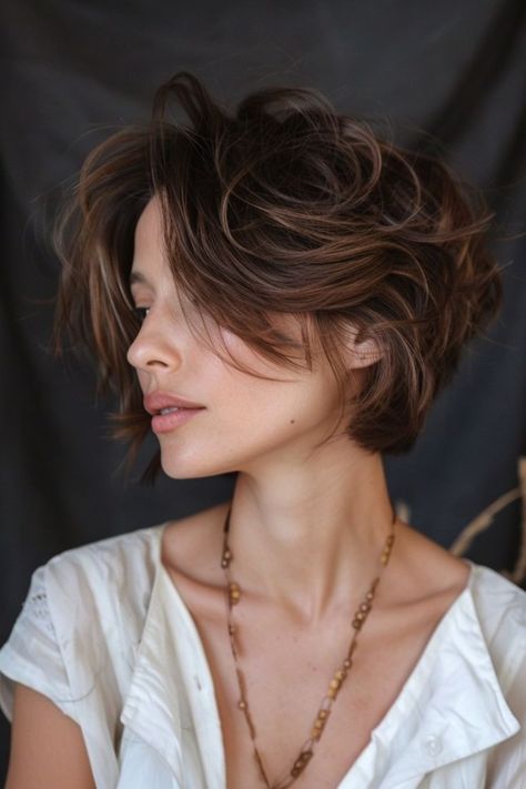 Bixie Transformations You Have to See to Believe! Layered Long Pixie Haircut, "bixie" Haircut Wavy, Bixie Haircut, 2024 Haircuts, 90s Haircuts, Bob Haircut Ideas, Soft Bangs, Textured Layers, Pixie Bob Haircut