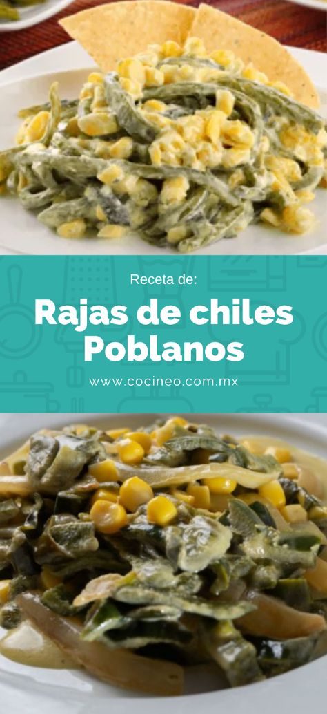 Rajas de chile poblano: el secreto culinario de México para sorprender tus papilas gustativas. Chile Poblano Recipes, Poblano Recipes, Pasta A La Carbonara, Chile Pasilla, Chile Poblano, Recipes Authentic, Mexican Meals, Mexican Food Recipes Authentic, Green Chile