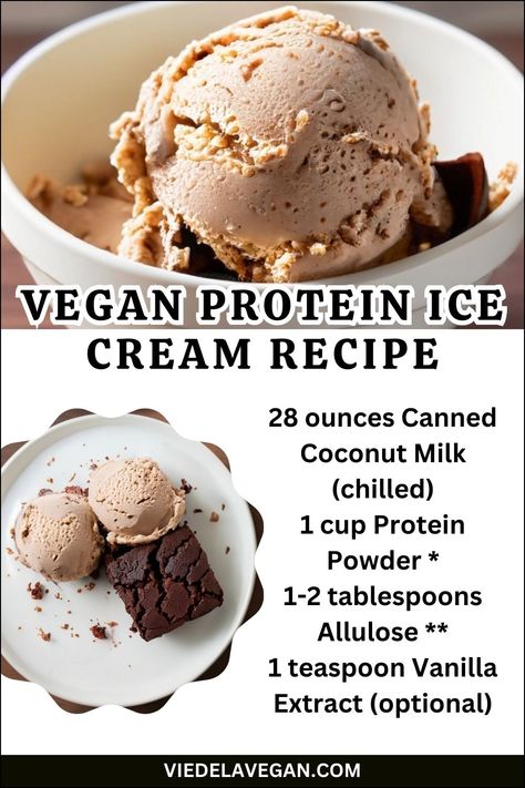 Vegan Protein Ice Cream Recipe Vegan Protein Ice Cream, Vegan Ice Cream Recipe Machine, Plant Based Ice Cream, Plant Based Dessert Recipes, Protein Ice Cream Recipe, Ice Cream Recipes Machine, Healthy Dessert Options, Vegan Ice Cream Recipe, Healthy Ice Cream Recipes