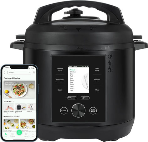 CHEF iQ Smart Pressure Cooker 10 Cooking Functions & 18 Features, Built-in Scale, 1000+ Presets & Times & Temps w/App for 600+ Foolproof Guided Recipes, Rice & Slow Electric MultiCooker, 6 Qt Yogurt Maker, Electric Pressure Cooker, Instant Recipes, Smart Cooking, Pressure Cookers, Cooking Instructions, The Chef, Cooking Essentials, Pressure Cooking