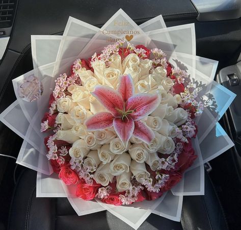 Custom Bouquet Of Flowers, Biggest Flower Bouquet, Big Bouquet Of Flowers Birthday, Mixed Flower Bouquet, Mother’s Day Eternal Bouquet Ideas, Big Bouquet Of Roses Birthday, Ribbon Rose Bouquets, Roses Bouquet Gift, Ribbon Flowers Bouquet