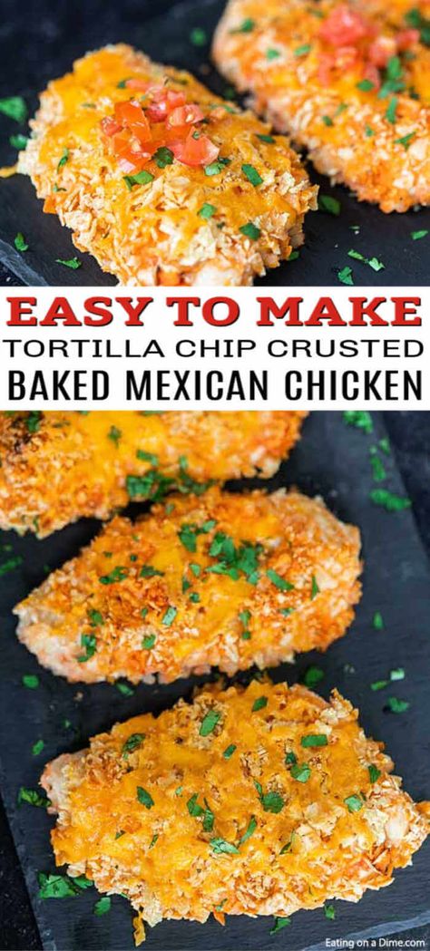 Instant Pot Mexican Recipes, Mexican Chicken Breast, Mexican Chicken Bake, Easy Mexican Chicken, Plain Chicken Recipe, Salsa Easy, Instant Pot Mexican, Tortilla Chip Recipe, Tortilla Chip