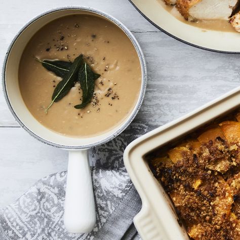 Here are Ina Garten's 7 Favorite Thanksgiving Recipes - Williams-Sonoma Taste Gravy Turkey, Make Ahead Gravy, Make Ahead Turkey Gravy, Homemade Gravy Recipe, Thanksgiving Gravy, Sage Recipes, Turkey Gravy Recipe, Thanksgiving 2020, Homemade Gravy