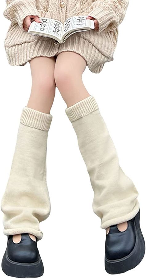 Salad Combinations, Kawaii Boots, Leg Socks, Punk Style Outfits, Knitted Leg Warmers, Harajuku Punk, Knit Leg Warmers, Leg Warmer, Gothic Clothes